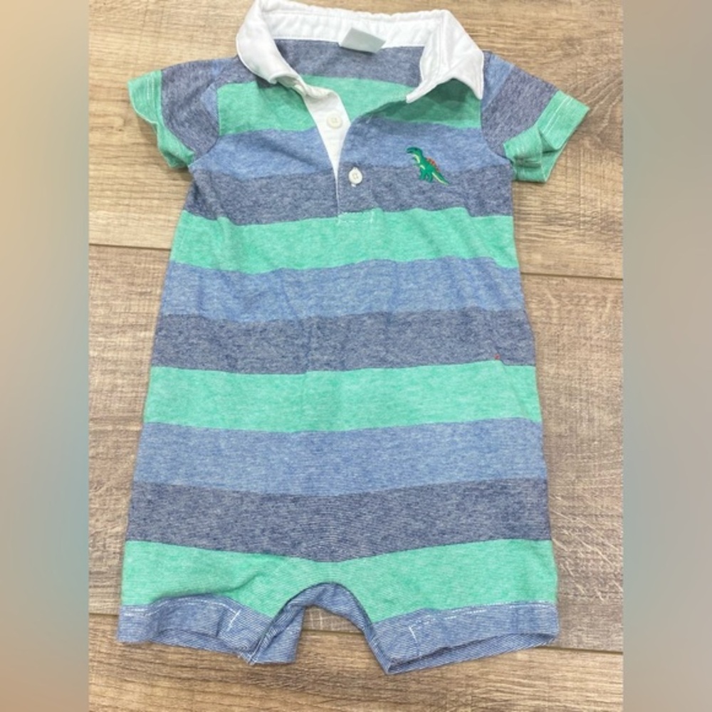 Gymboree‎ Green and Blue Striped Baby Romper baby
